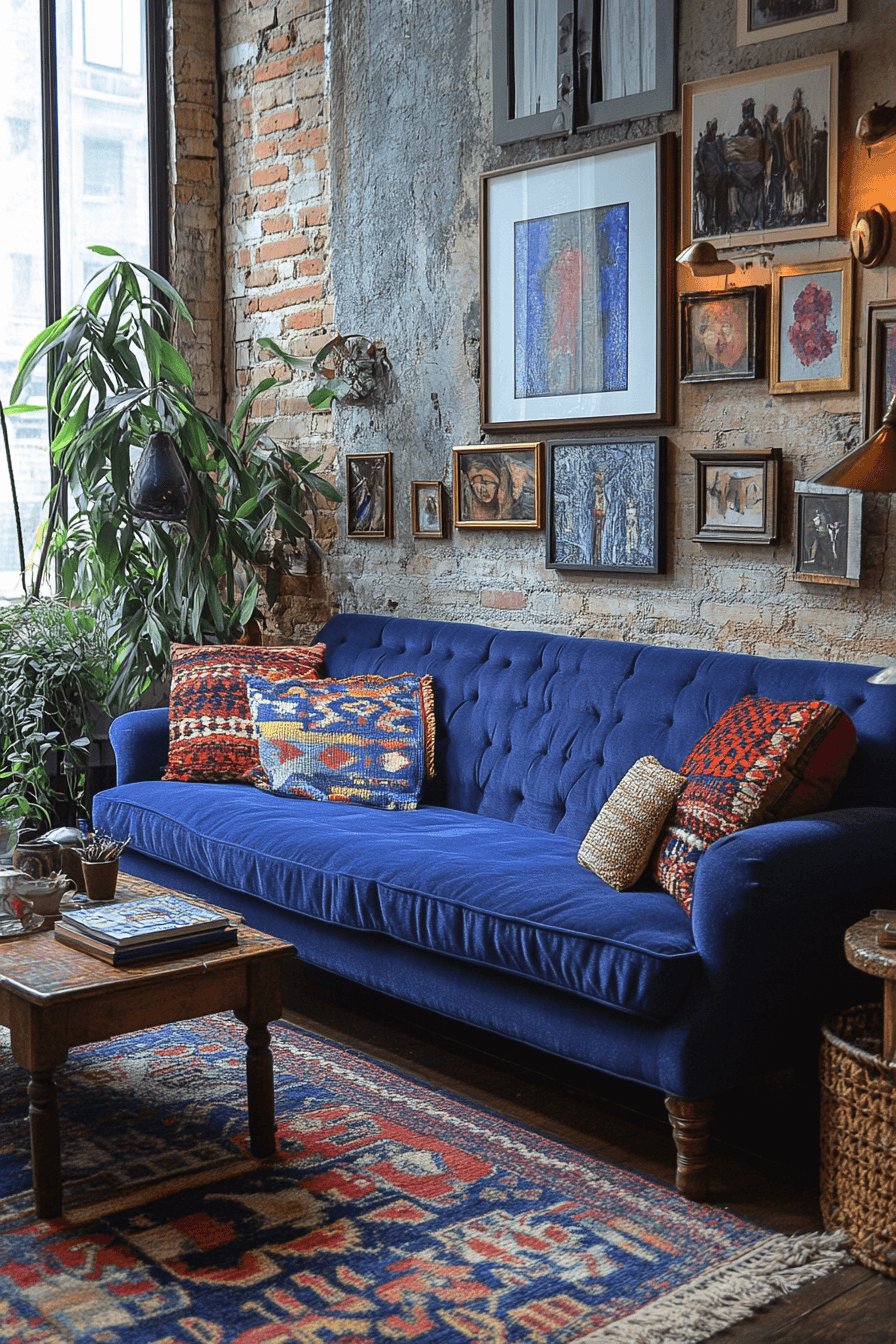 6 eclectic style blue couch space