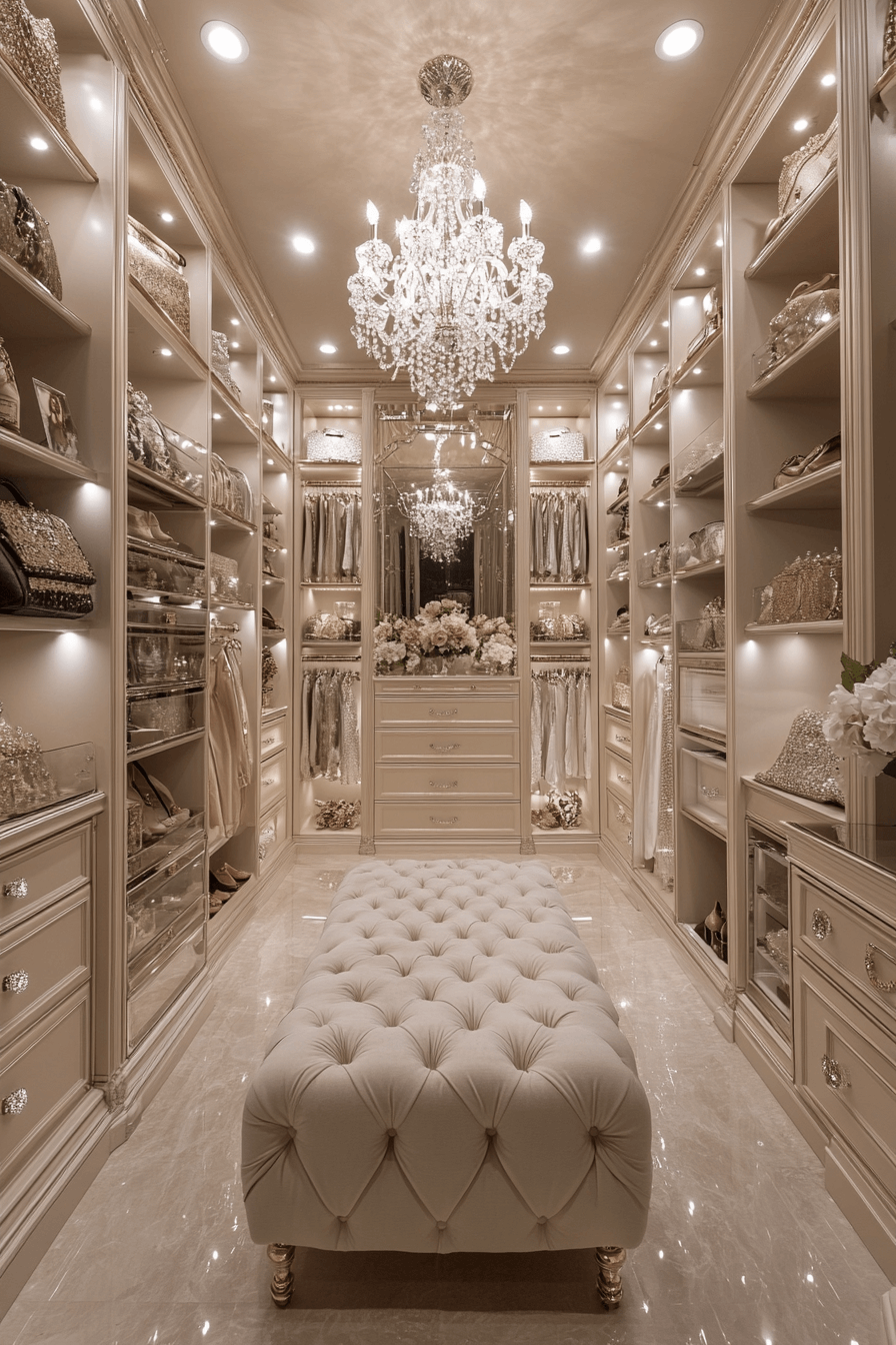 7 crystal pendant closet feature