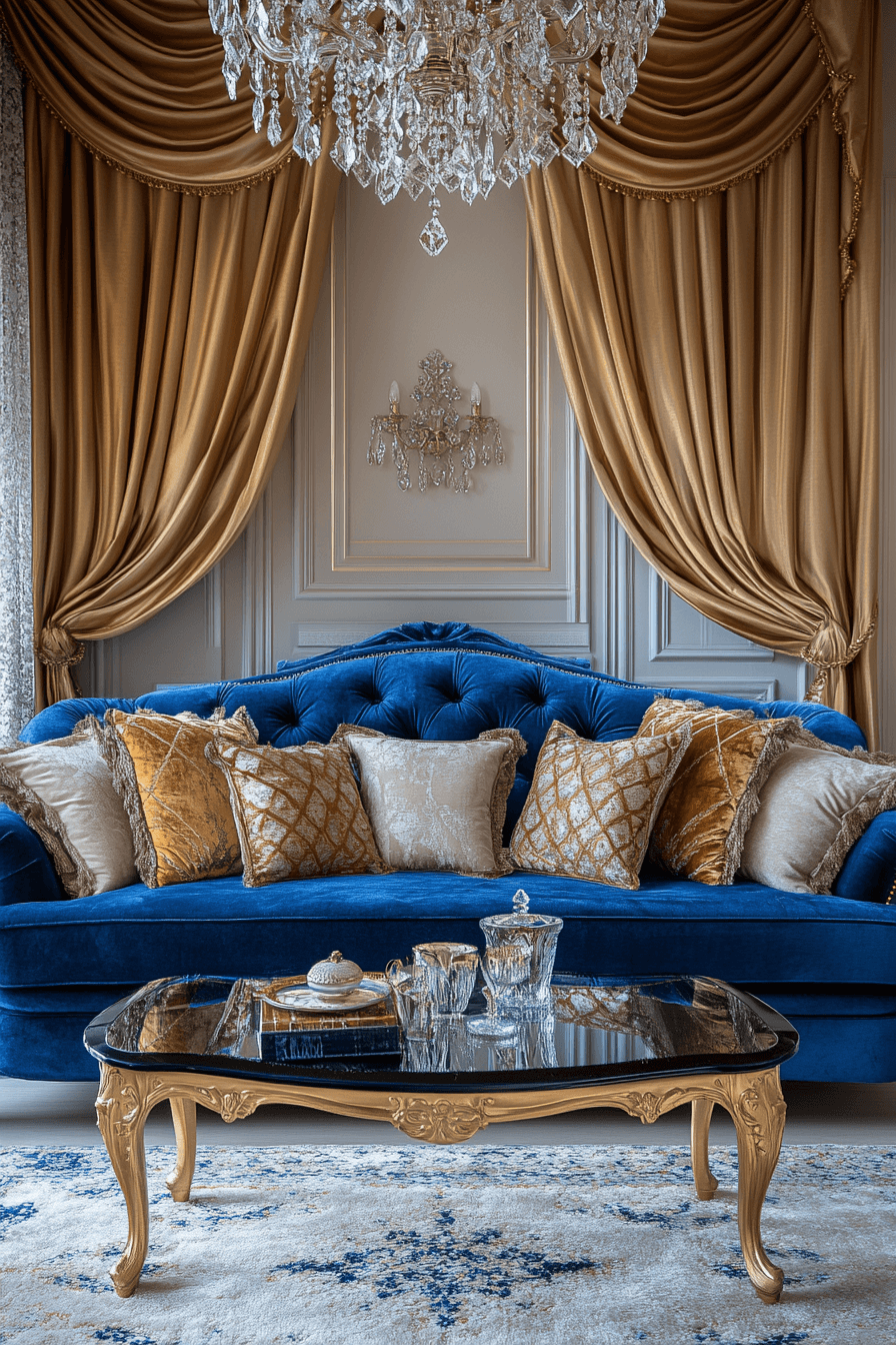 7 luxurious blue velvet sofa look