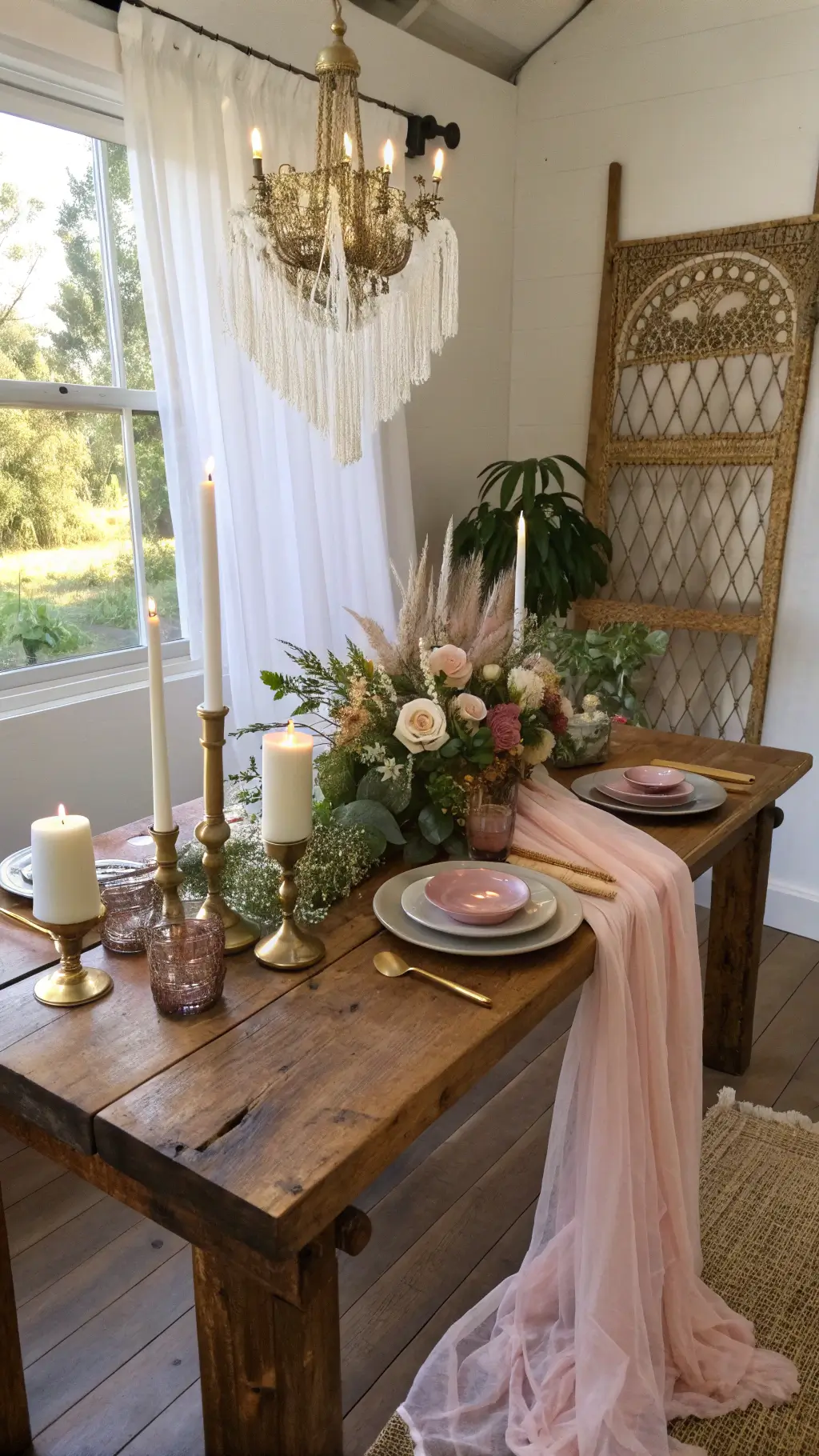 2303boho sweetheart table morning light