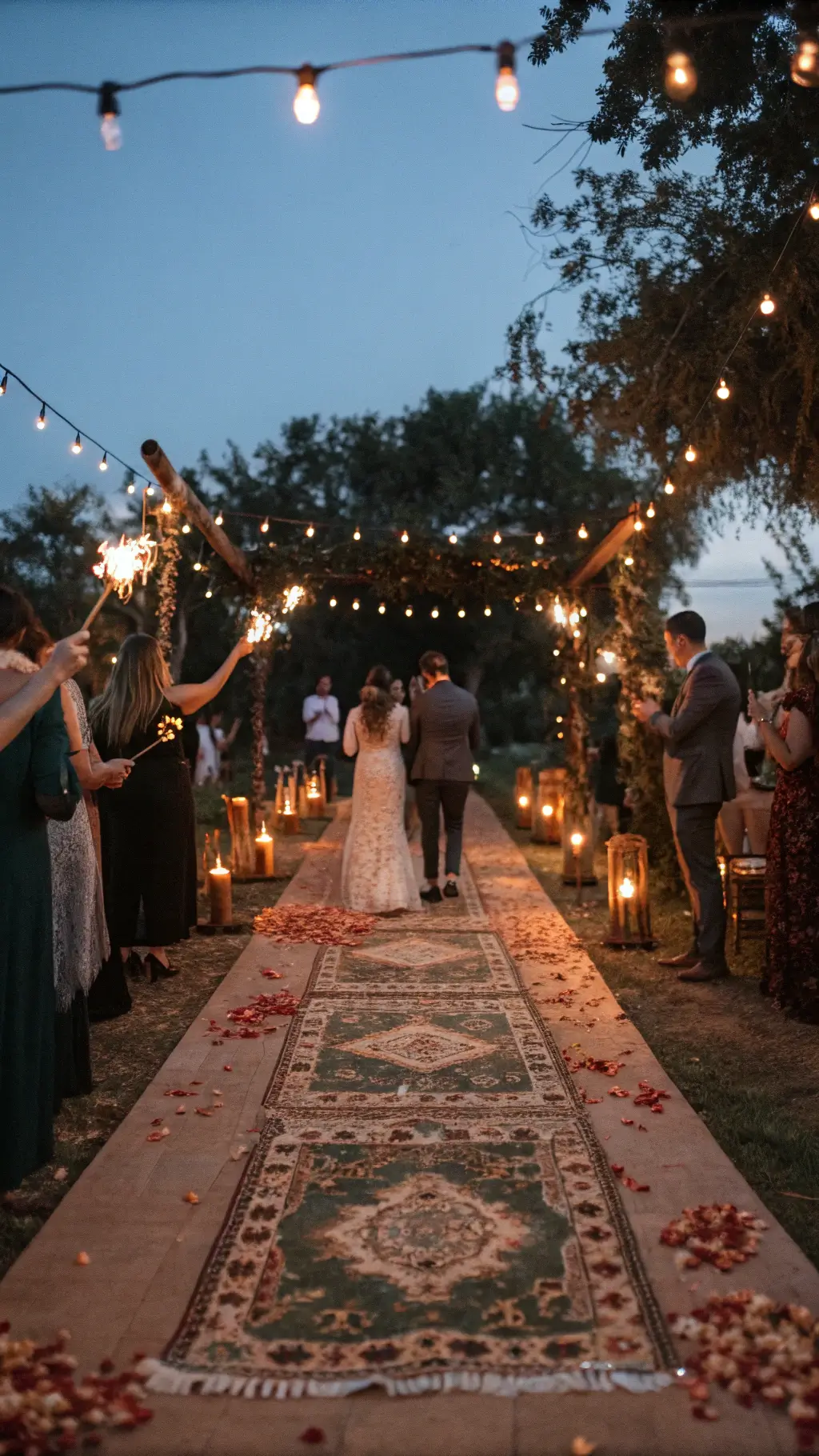 2307boho sparkler exit blue hour ceremony