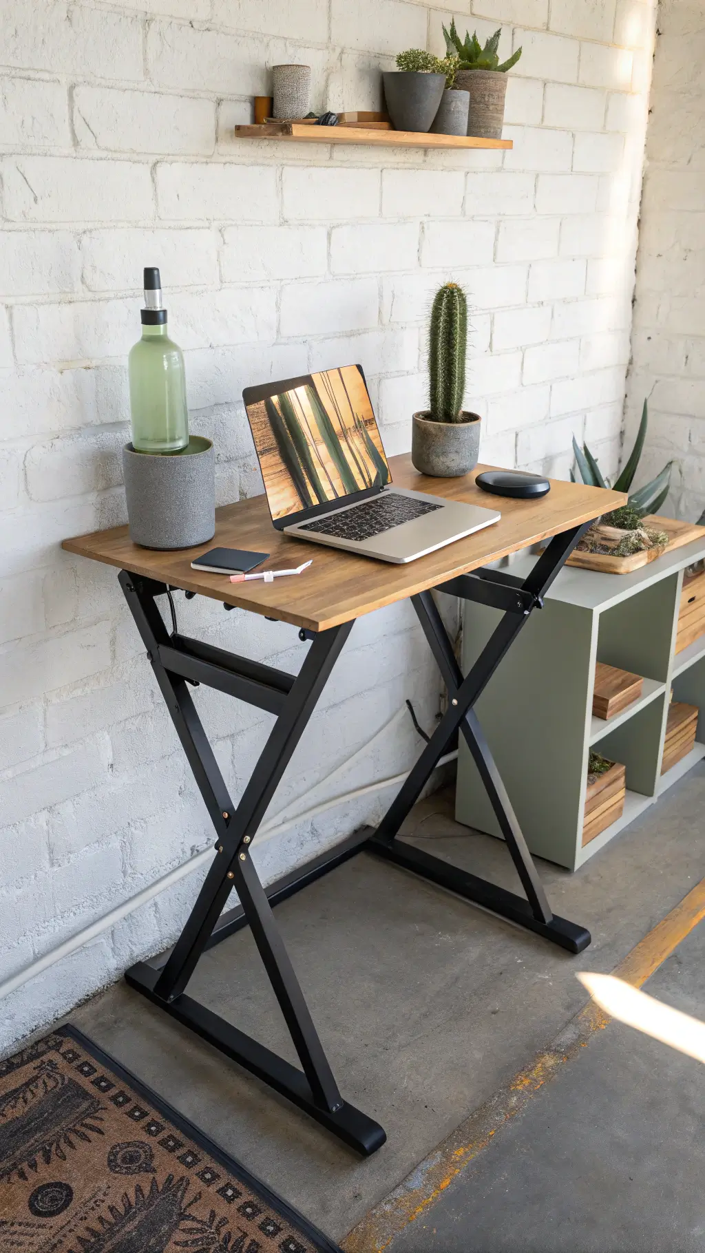 2332standing desk industrial setup golden hour