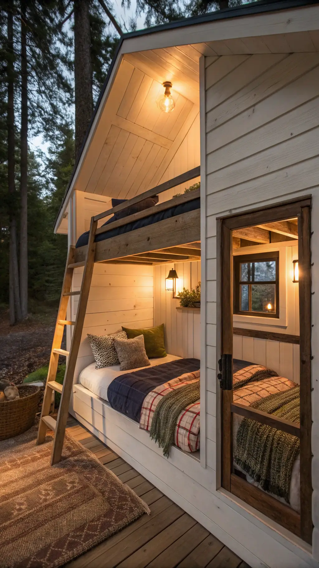 2334rustic cabin bunk beds dusk