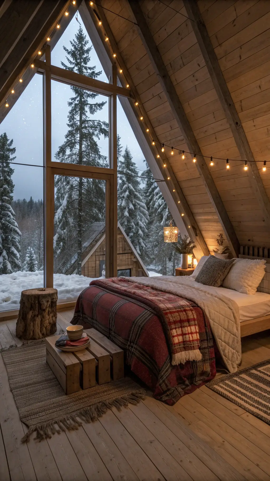 2339cozy cabin loft bedroom twilight