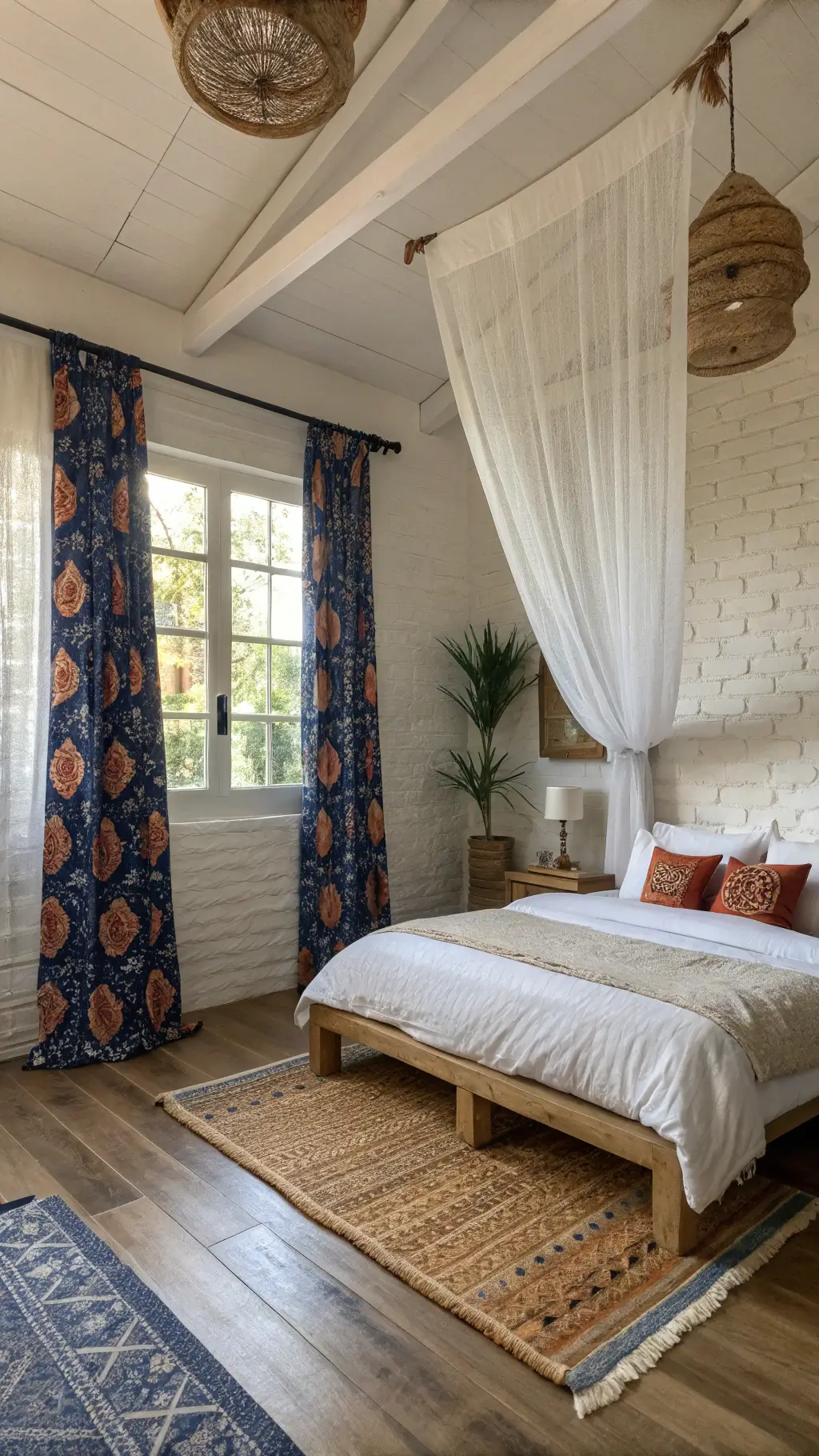 2350bohemian bedroom dawn bamboo shades textile layers
