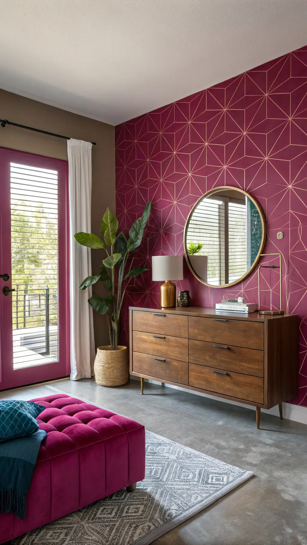 2358fuchsia bedroom corner midcentury modern