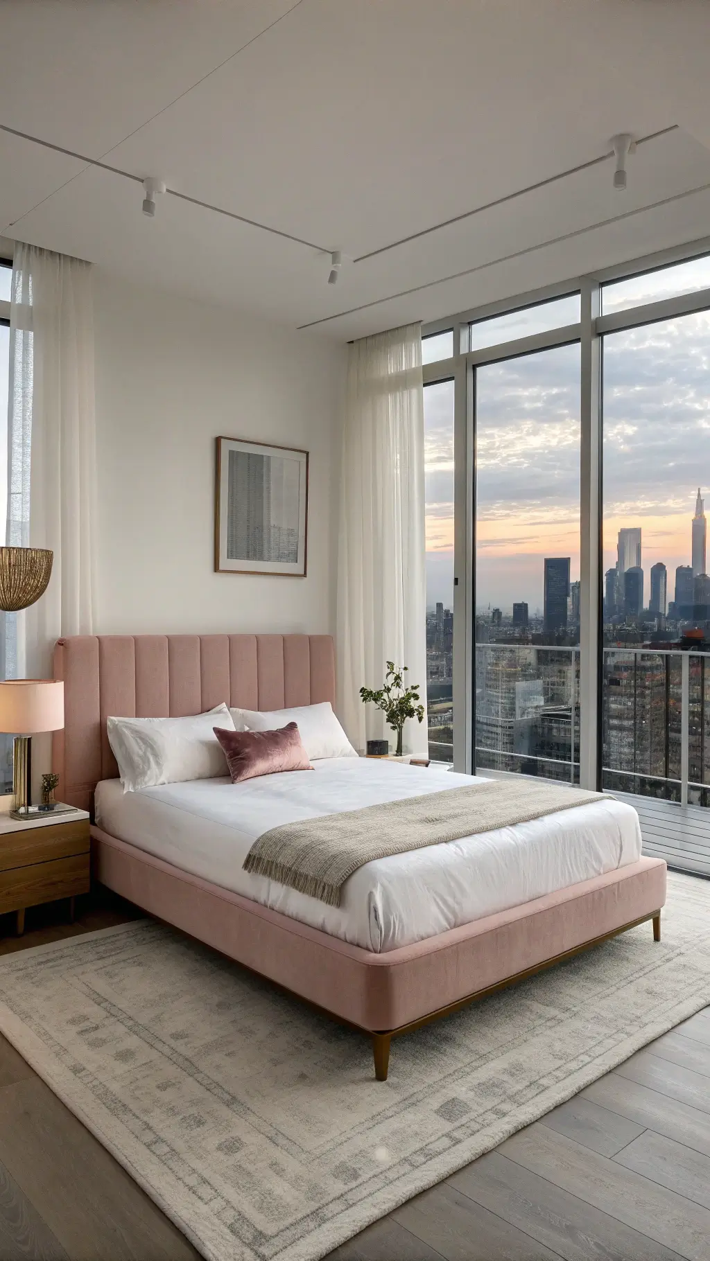 2359minimalist bedroom dusty rose blue hour