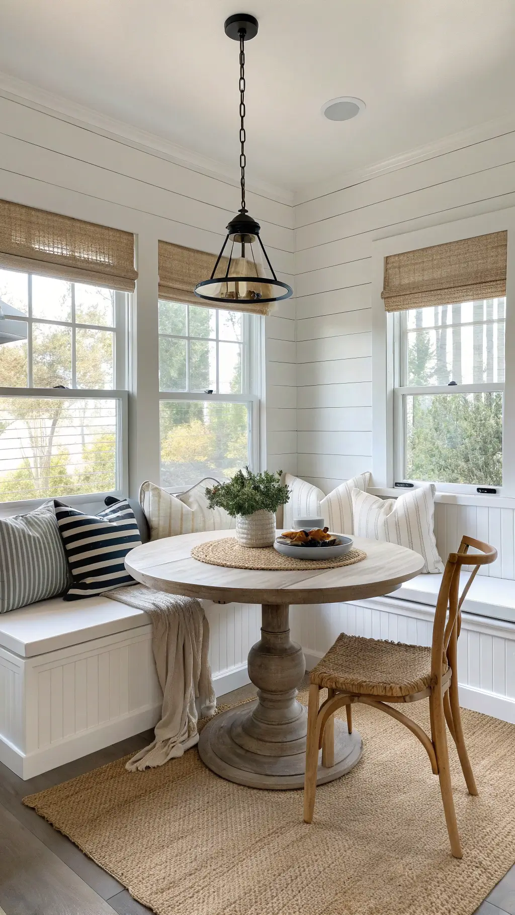 2365modern farmhouse breakfast nook corner banquette