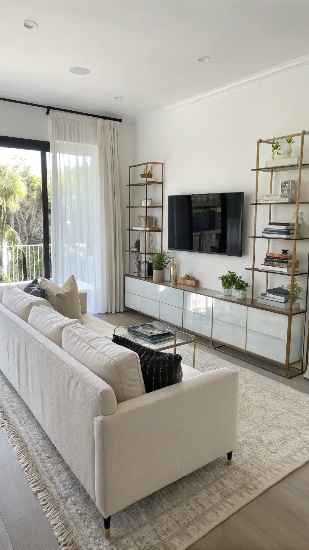 2376bright small living room cream minimalist design