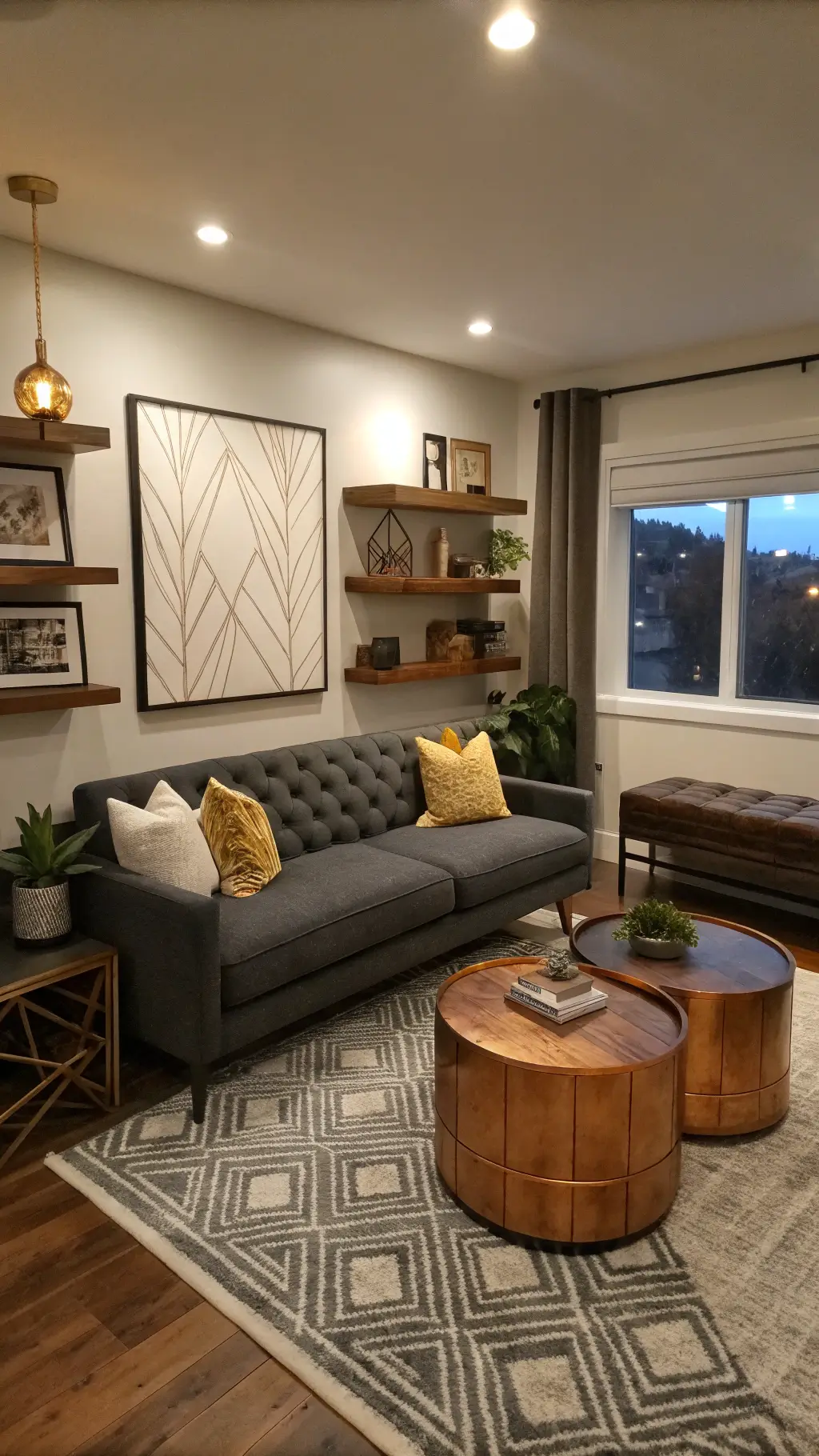 2377twilight compact living room charcoal copper design