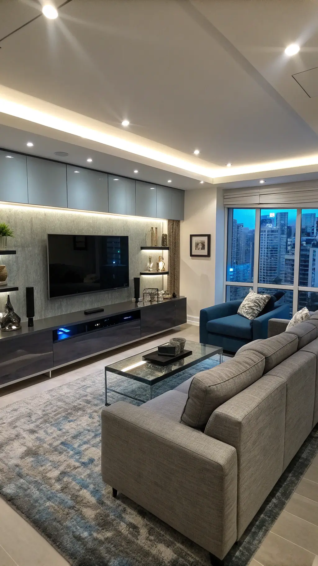 2380contemporary compact living room blue hour