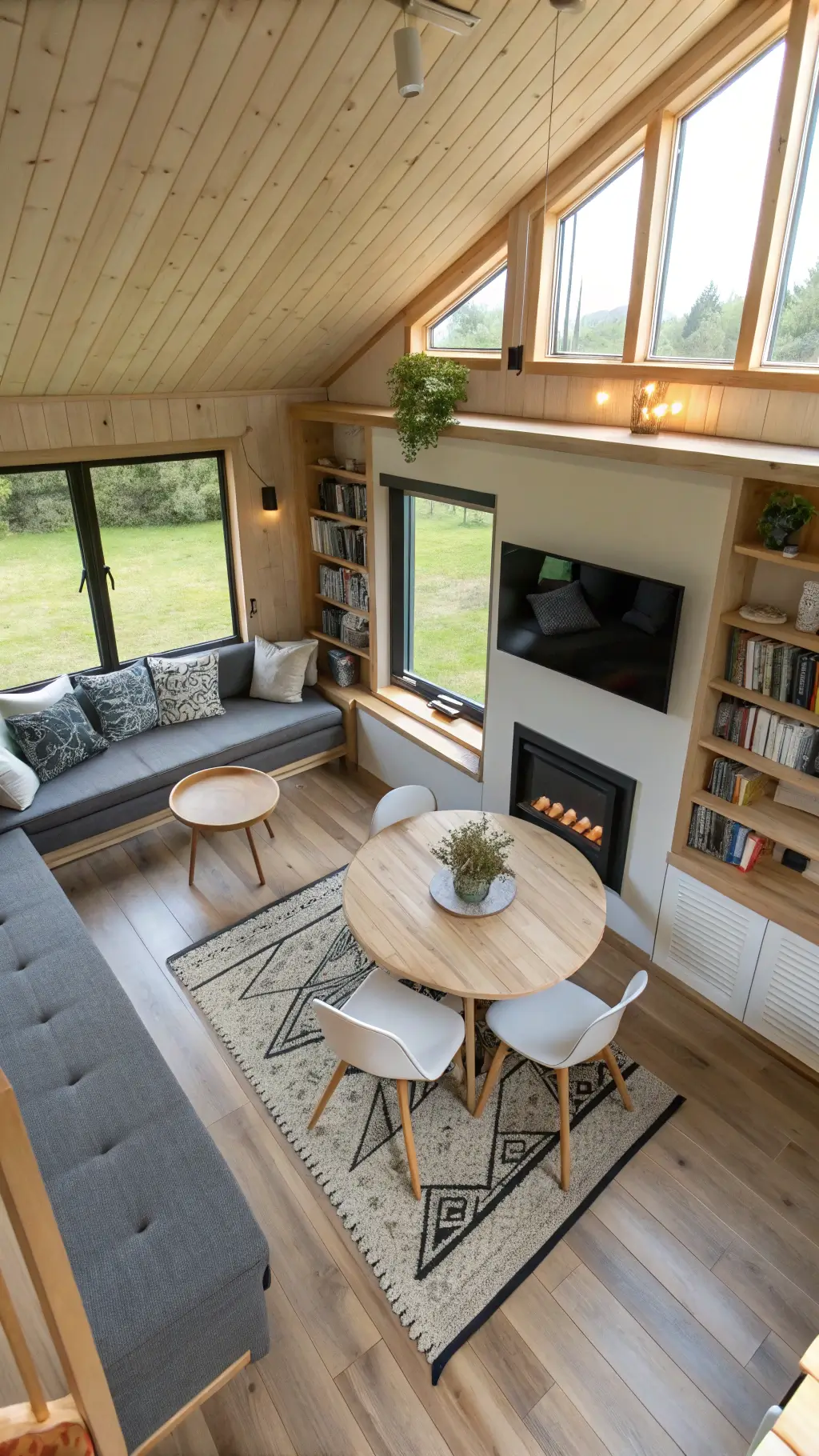 2384aerial cabin interior open plan 500sqft