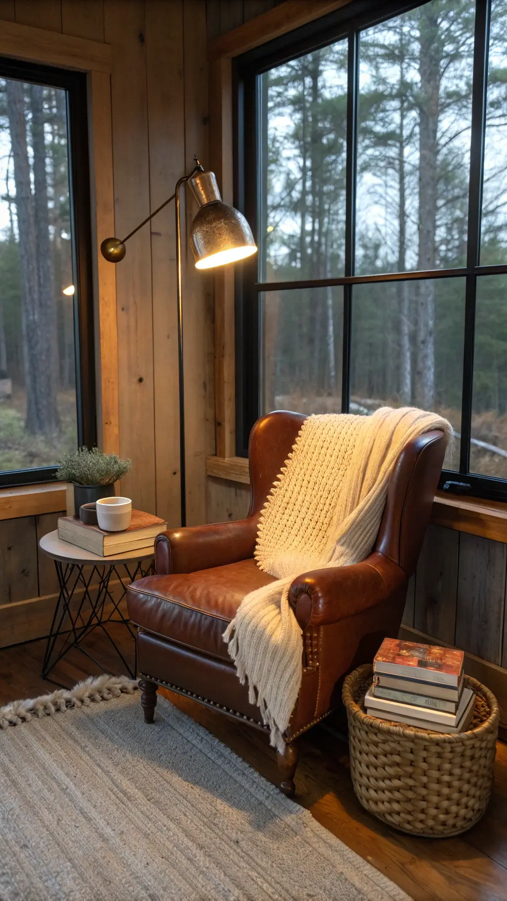 2385twilight reading corner window layered lighting
