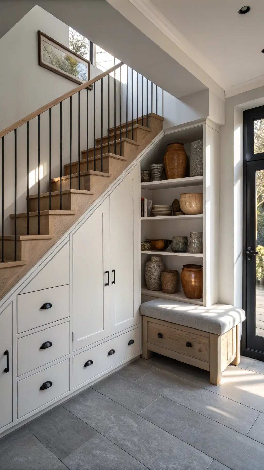 2389modern minimalist understair storage golden hour