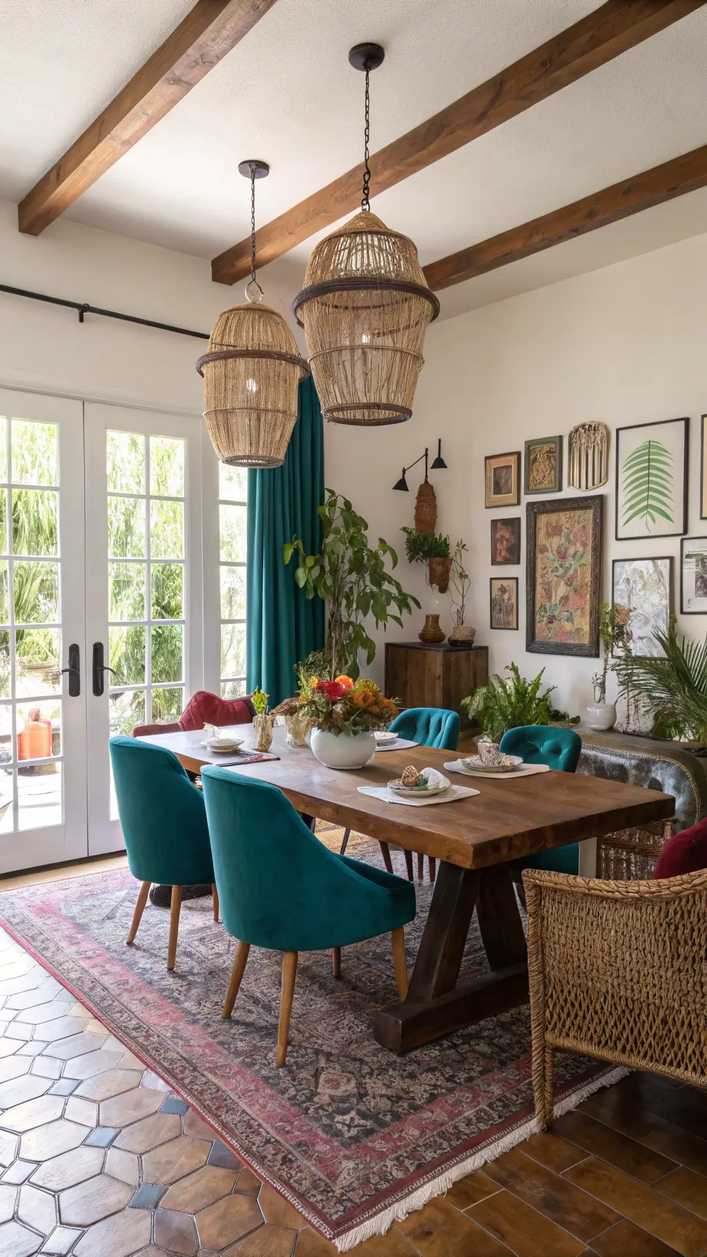 2399boho dining room morning light