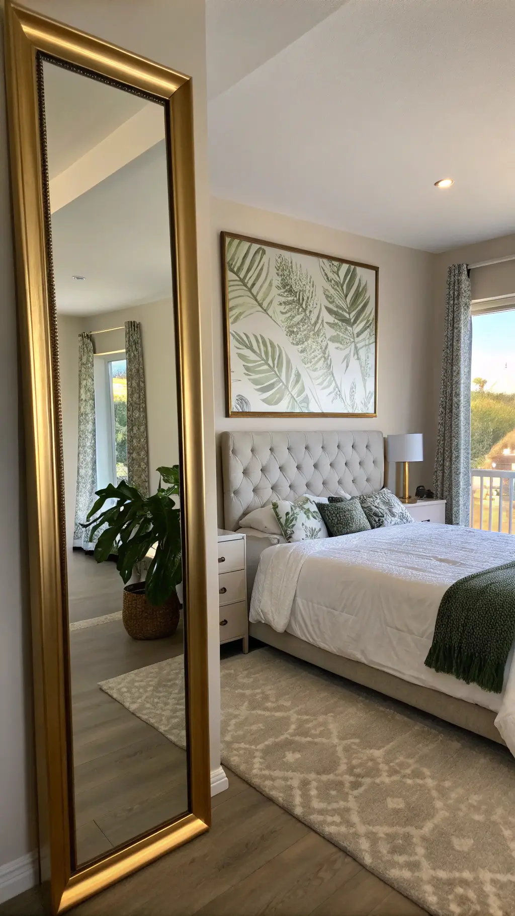 2407small bedroom mirror expansion vertical storage