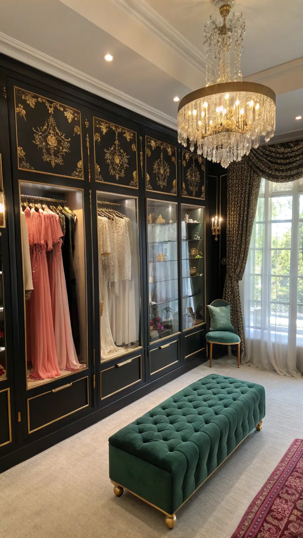 2422luxury black gold closet transformation