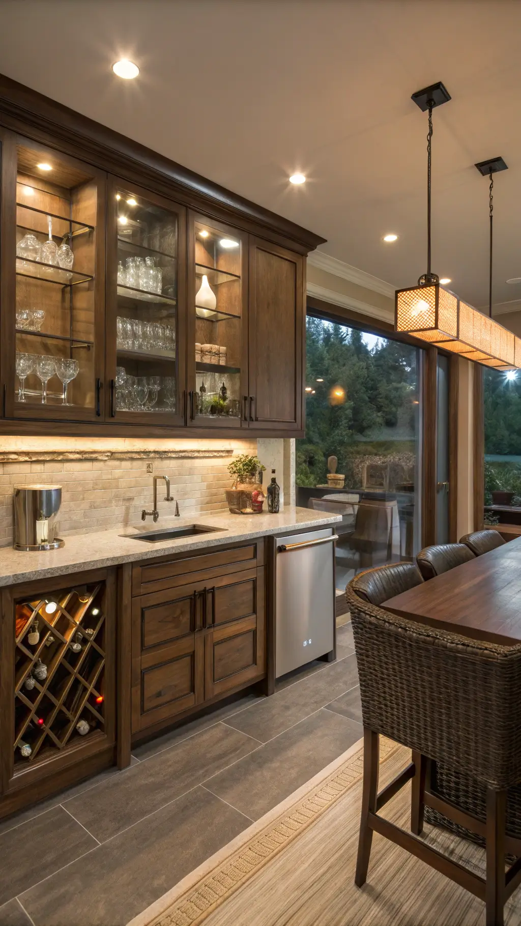 2444modern kitchen entertainment zone evening