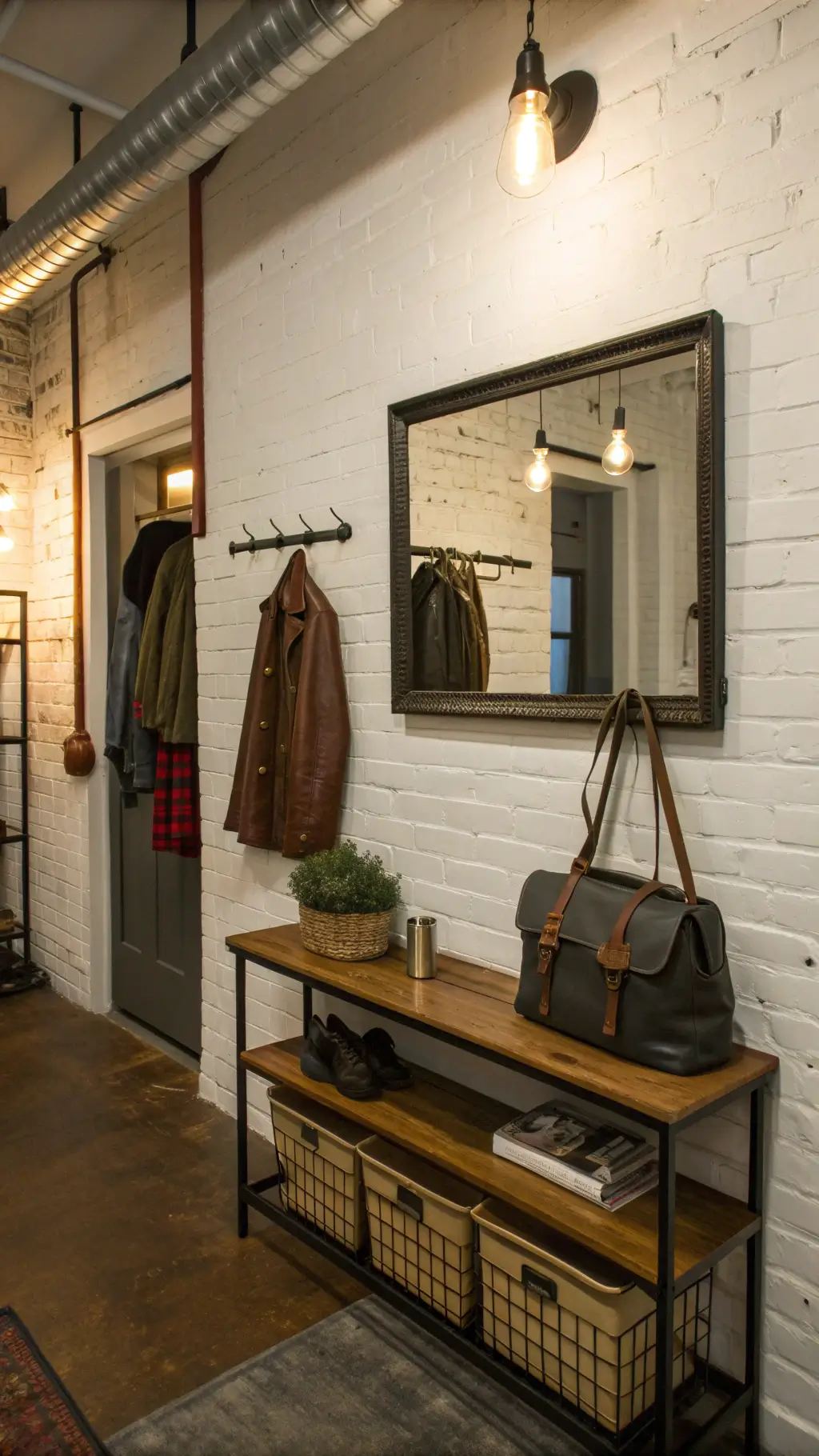 2451industrial chic entryway dusk