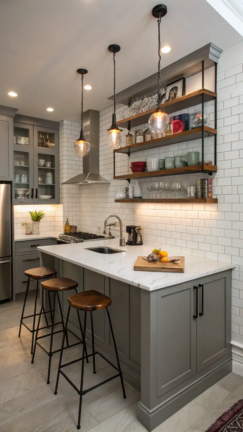 2483compact urban kitchen dove gray design