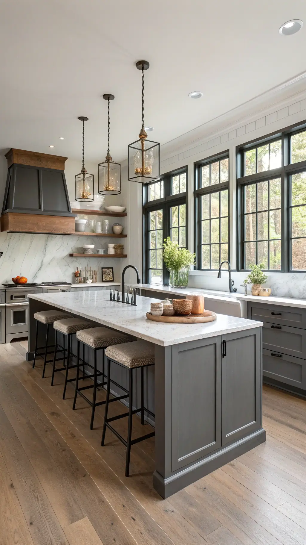 2486modern farmhouse kitchen slate gray cabinets