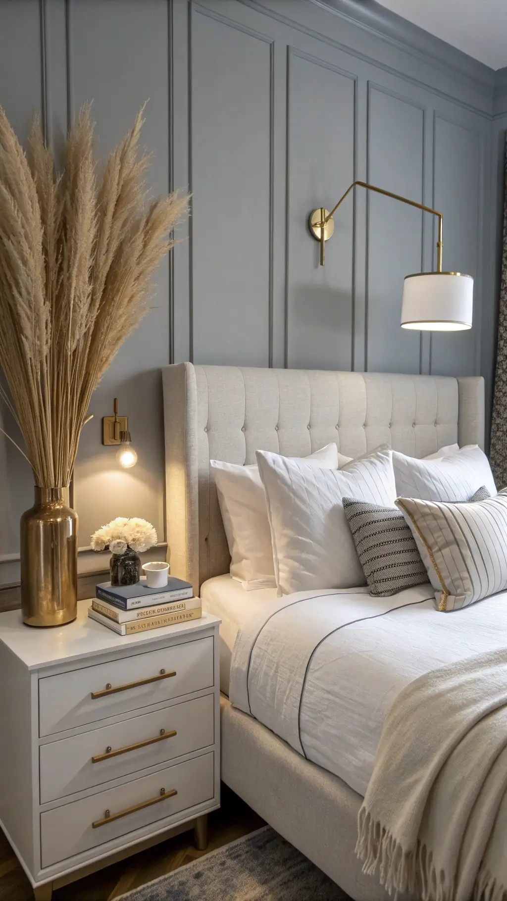 2498minimalist bedroom blue hour white linens