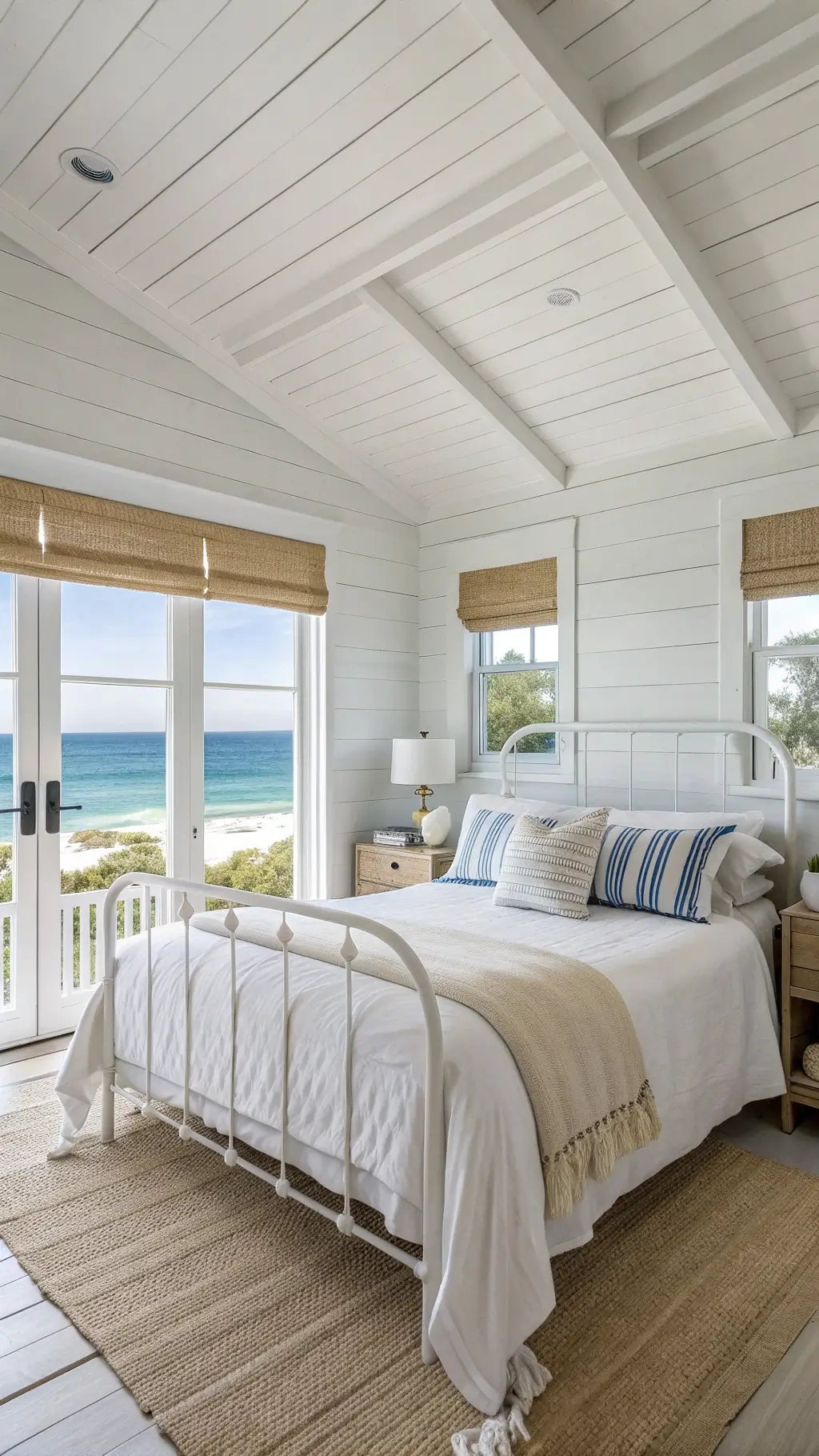 2506coastal white bedroom retreat shiplap ocean view