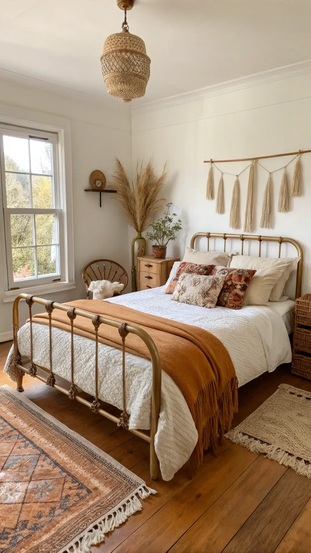 2513coastal boho bedroom sunset amber tones