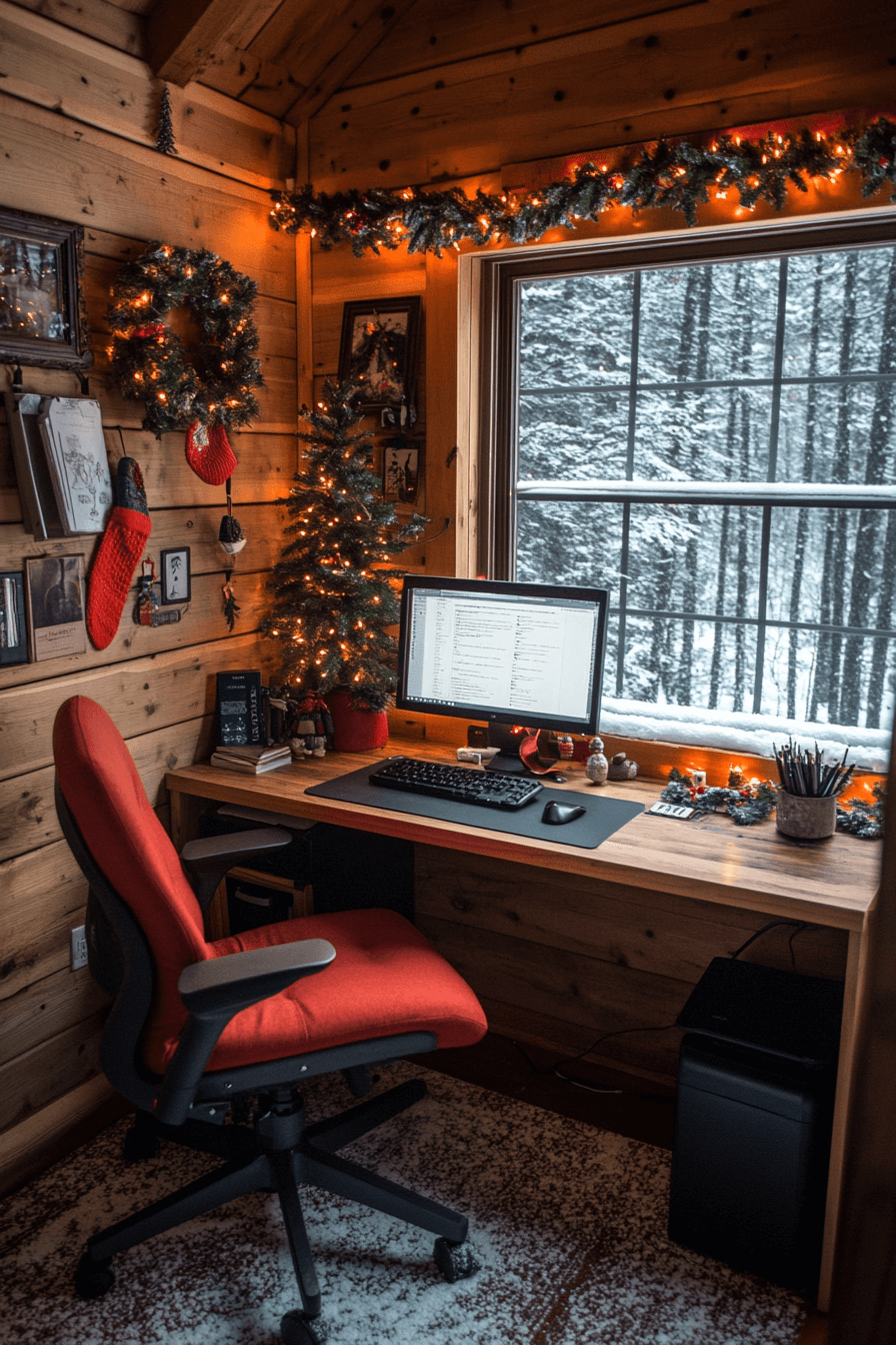13 festive cabin office bliss