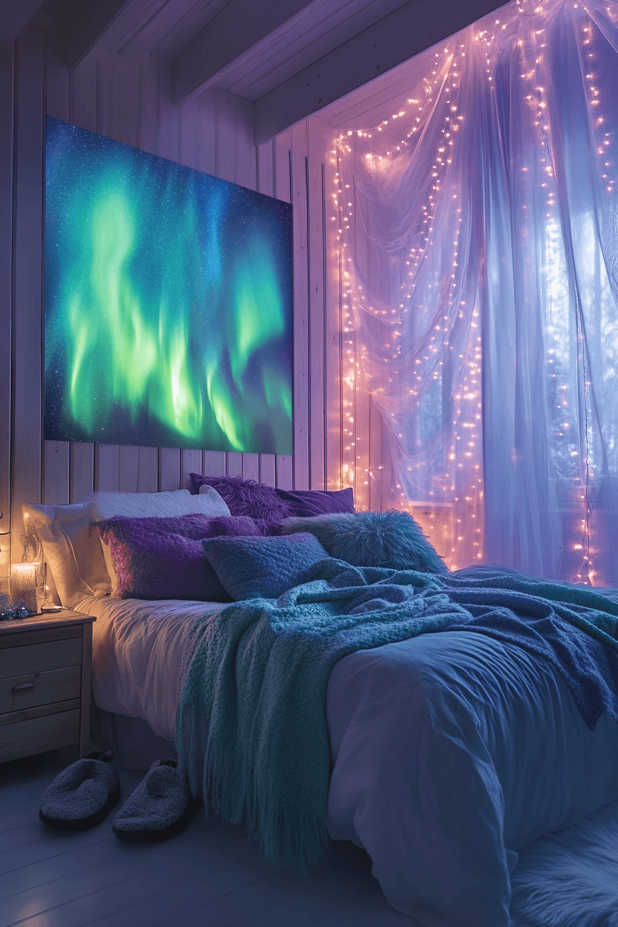 17 aurora glow holiday bedroom