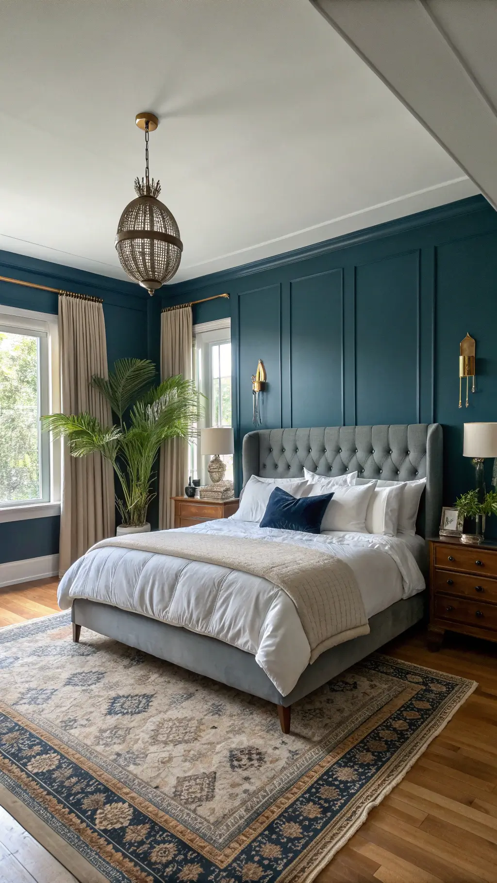 2536moody blue luxury master bedroom sanctuary