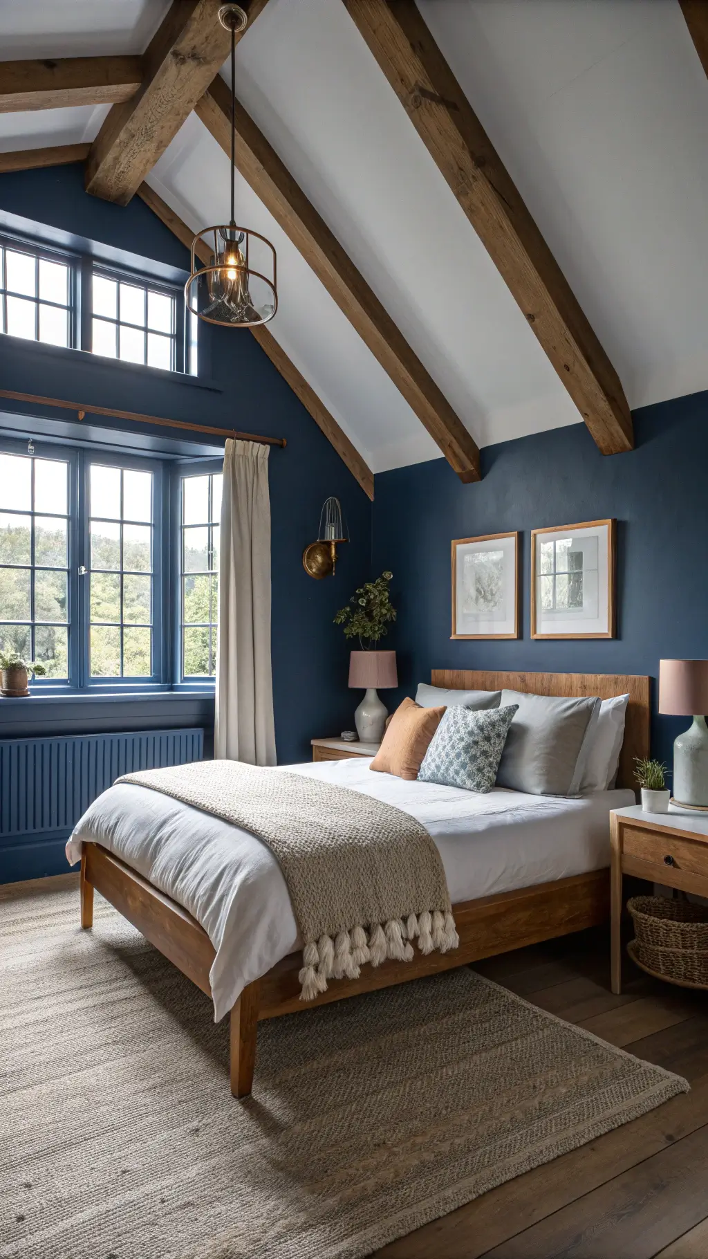 2537navy blue bedroom alcove morning light