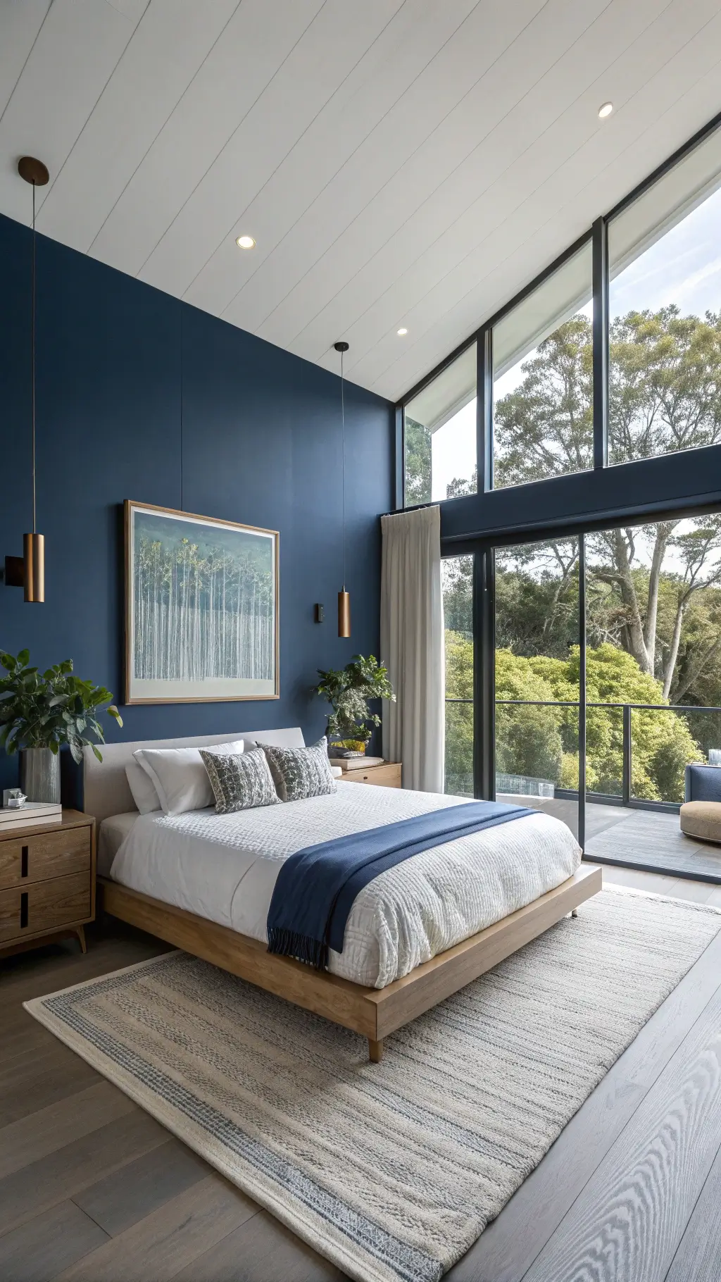 2540minimalist blue bedroom morning light