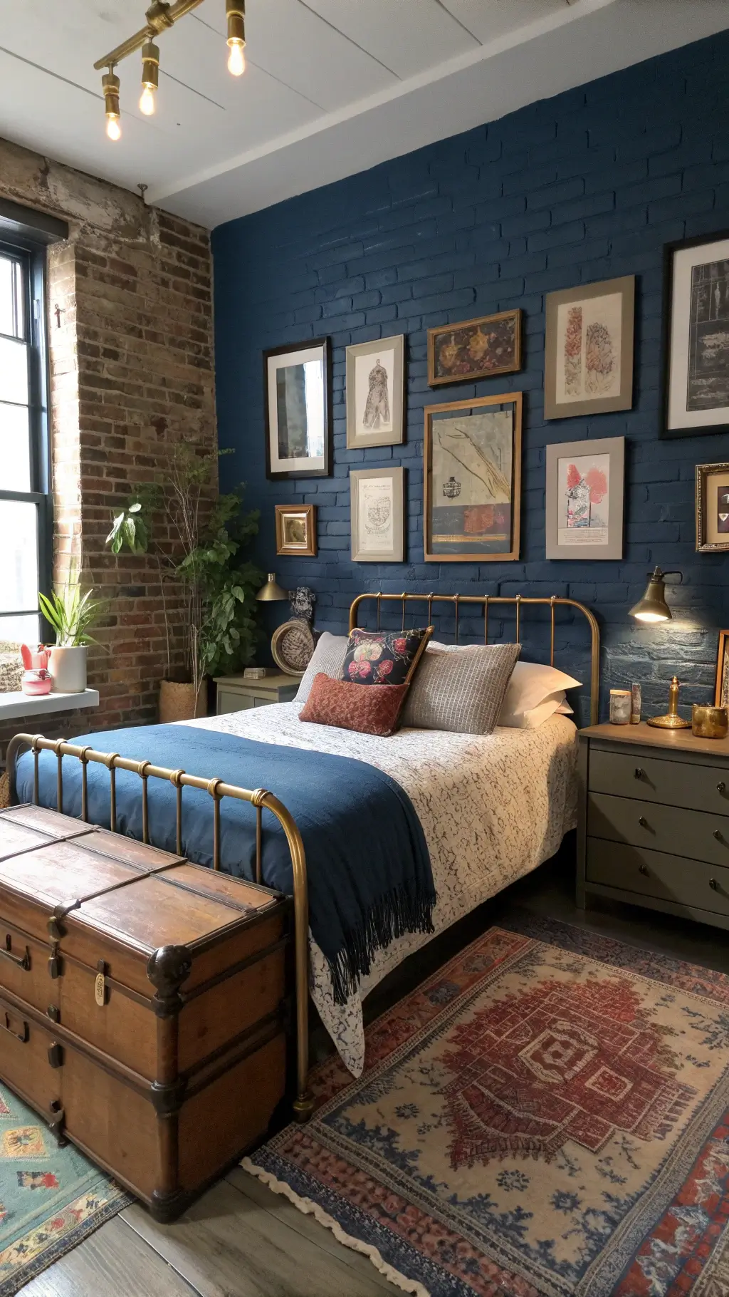 2545eclectic blue bohemian bedroom artist sanctuary