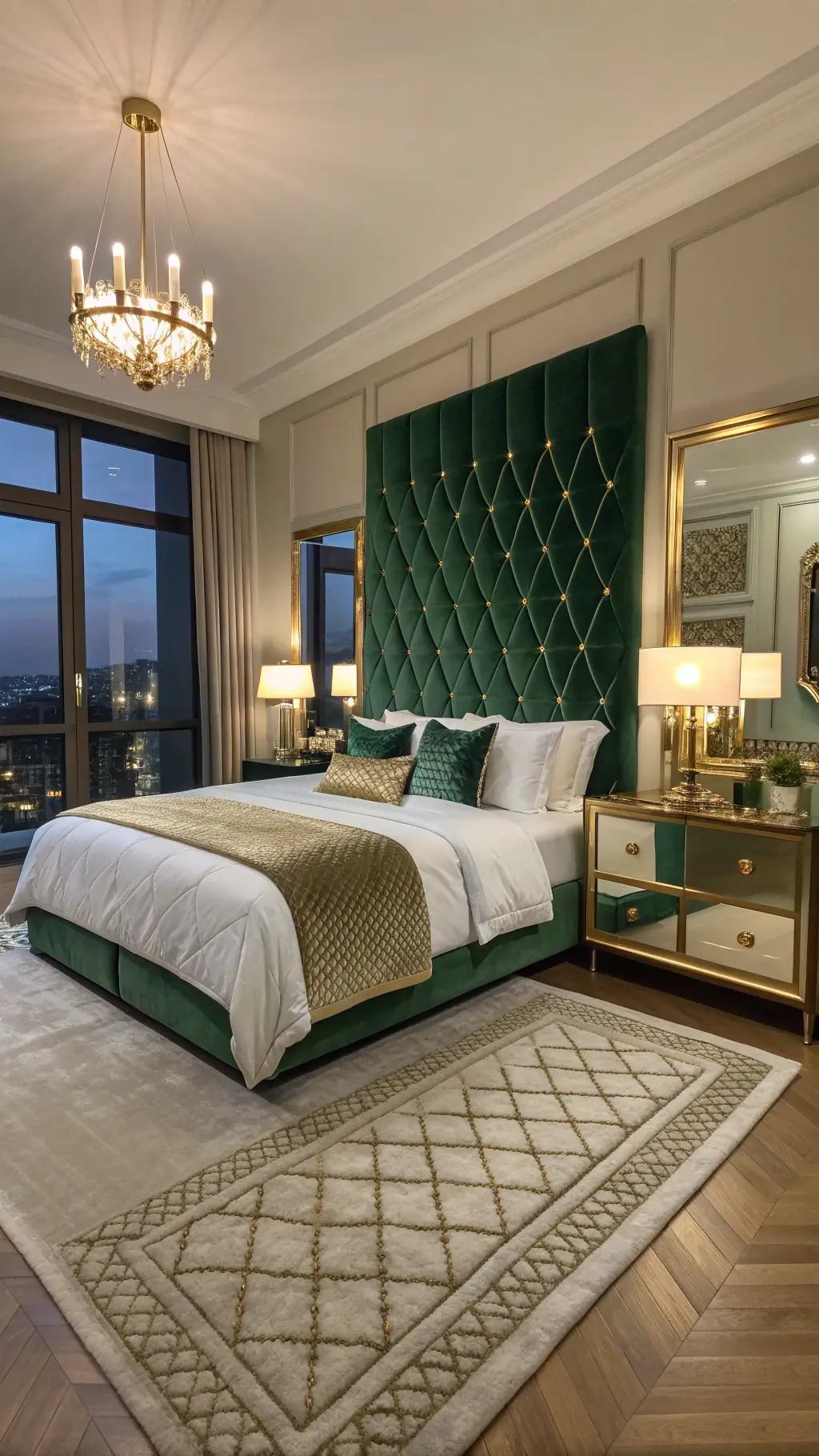 2570art deco emerald bedroom twilight
