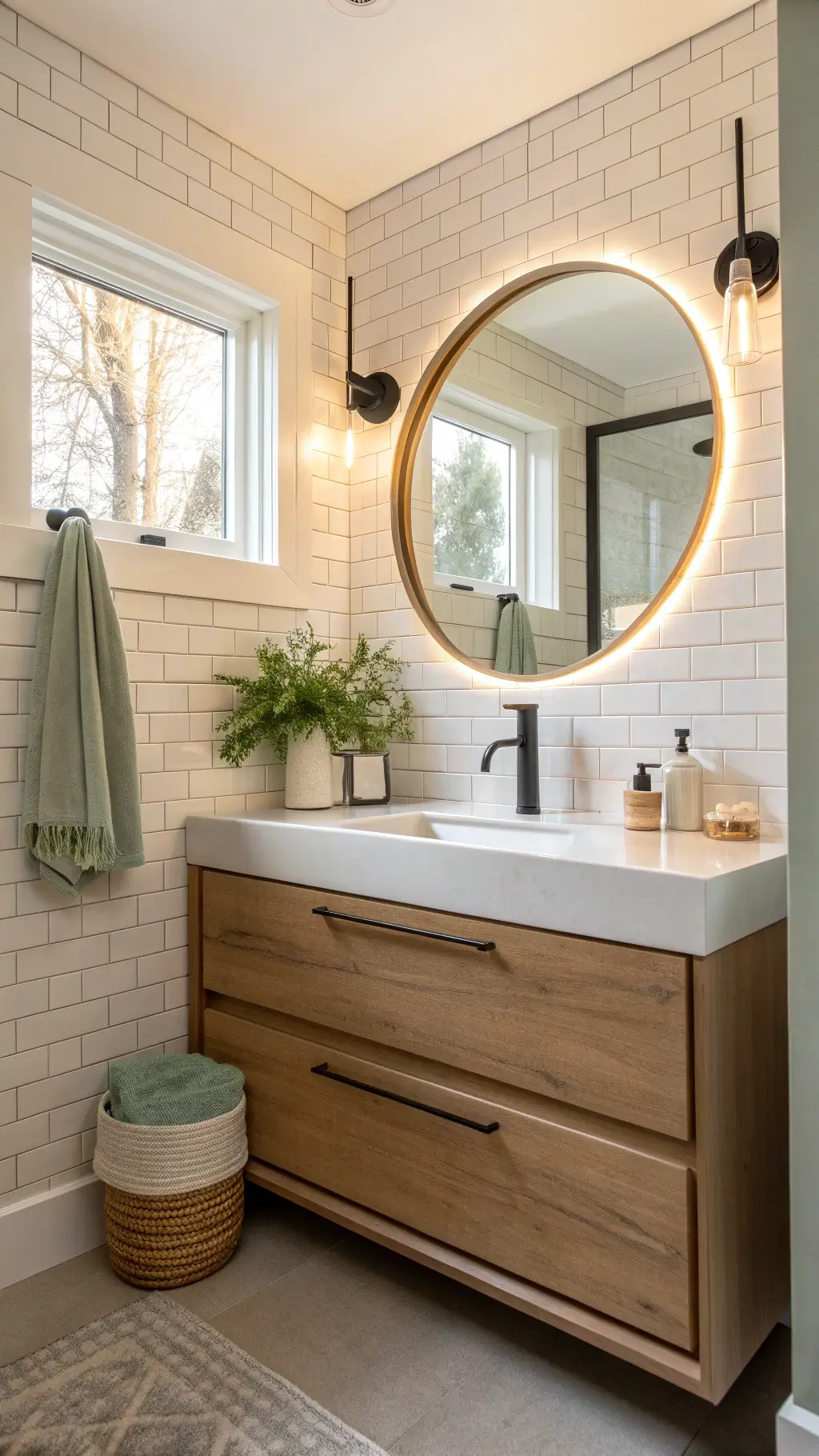 2576powder room golden hour oak vanity