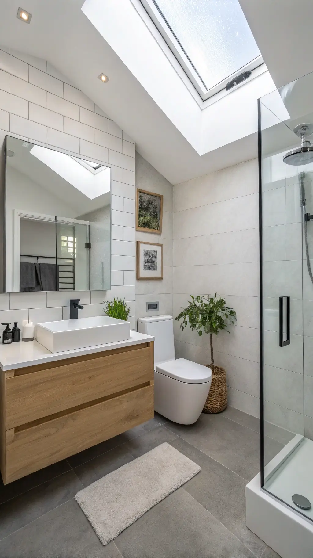 2580minimalist bathroom skylight natural light