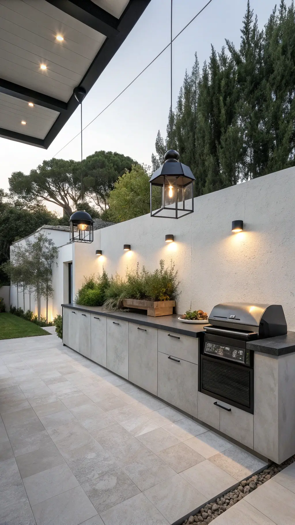 2597minimalist outdoor kitchen blue hour