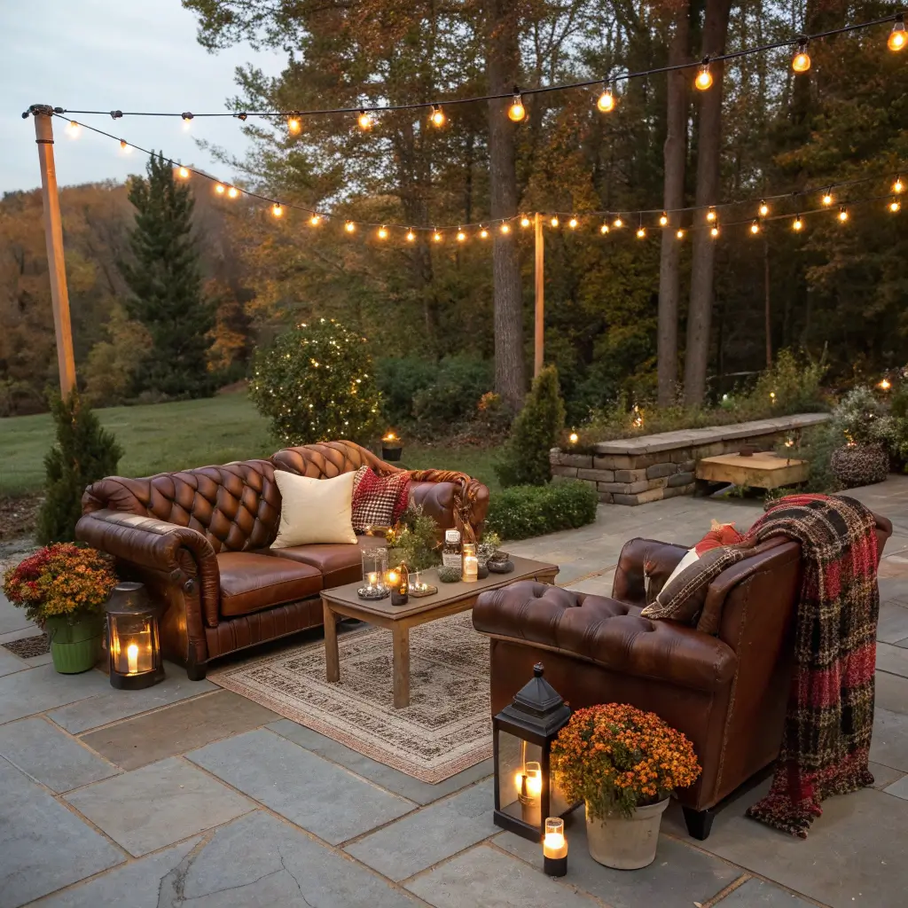 2678autumn wedding lounge patio golden hour