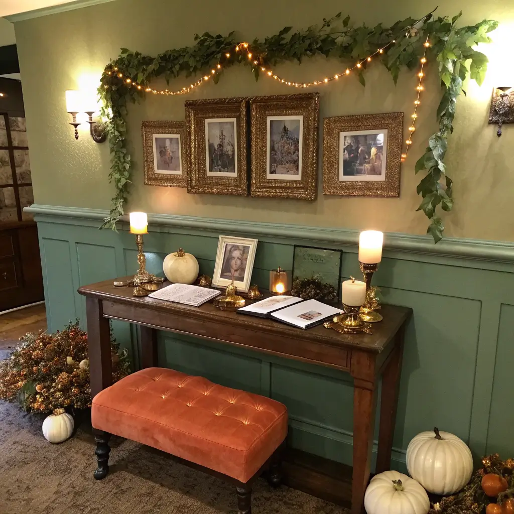 2685autumn wedding photo display alcove