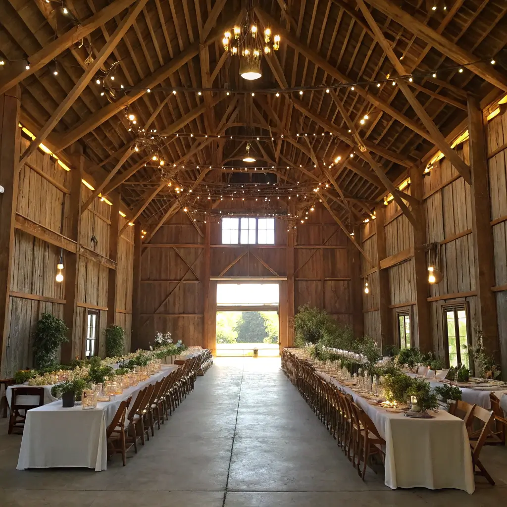 2702barn wedding reception golden hour