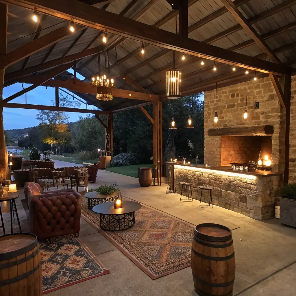 2705barn patio cocktail hour twilight