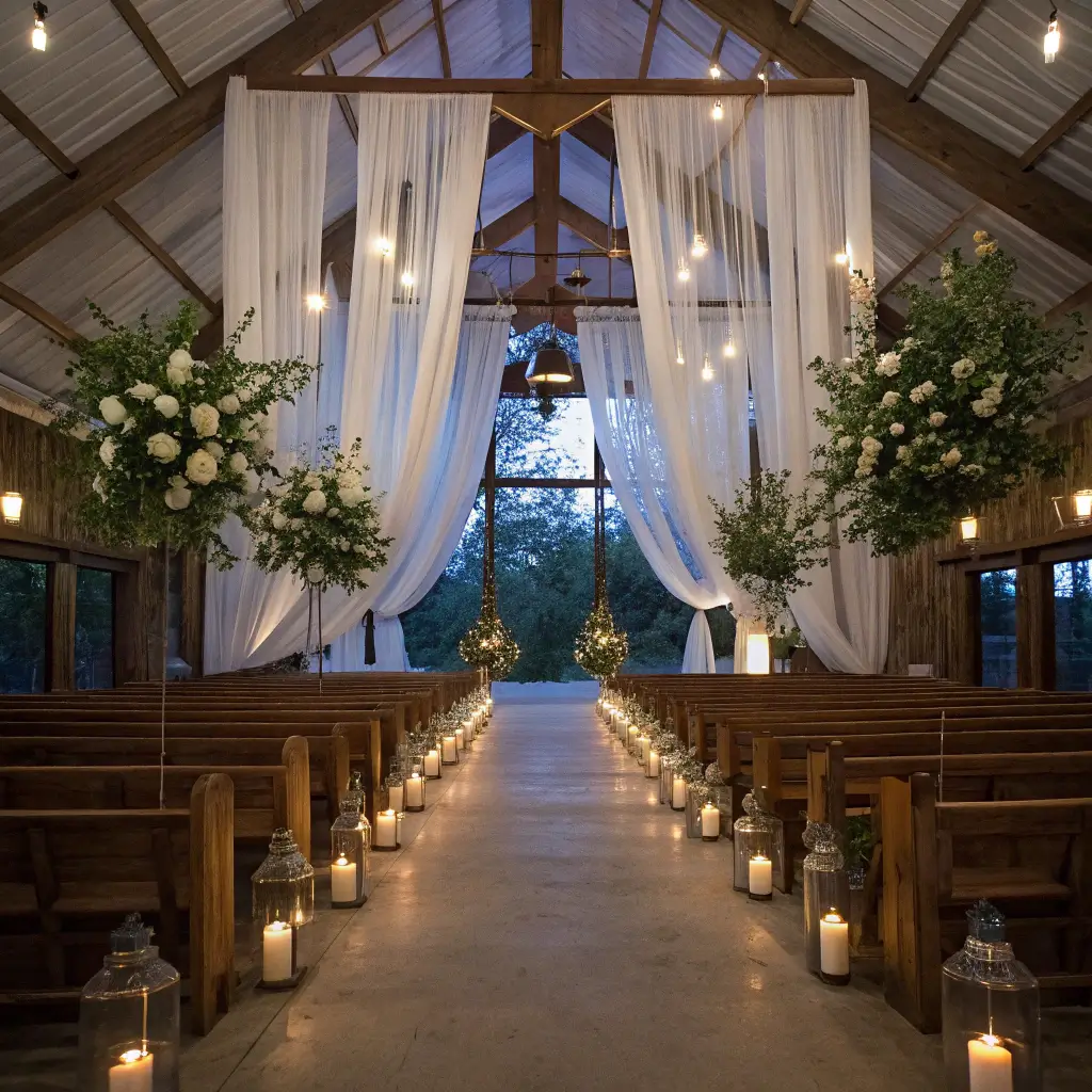 2709enchanted barn wedding ceremony blue hour