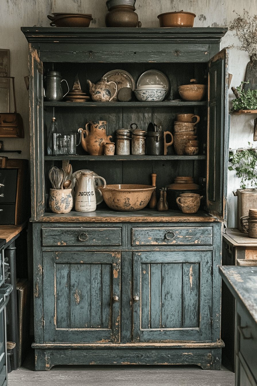 6 aged kitchen cabinet beauty