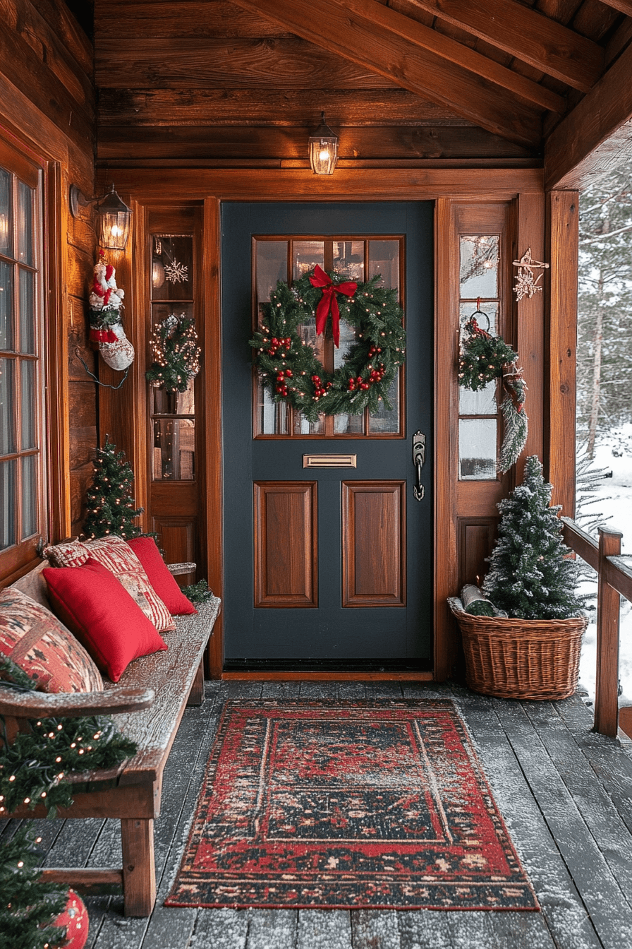 6 welcoming winter cabin entryway