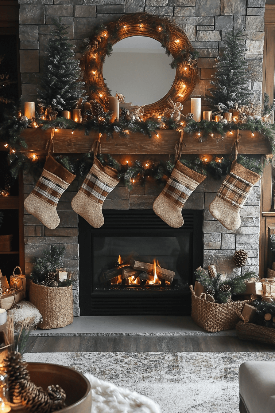 1 warm rustic mantel glow
