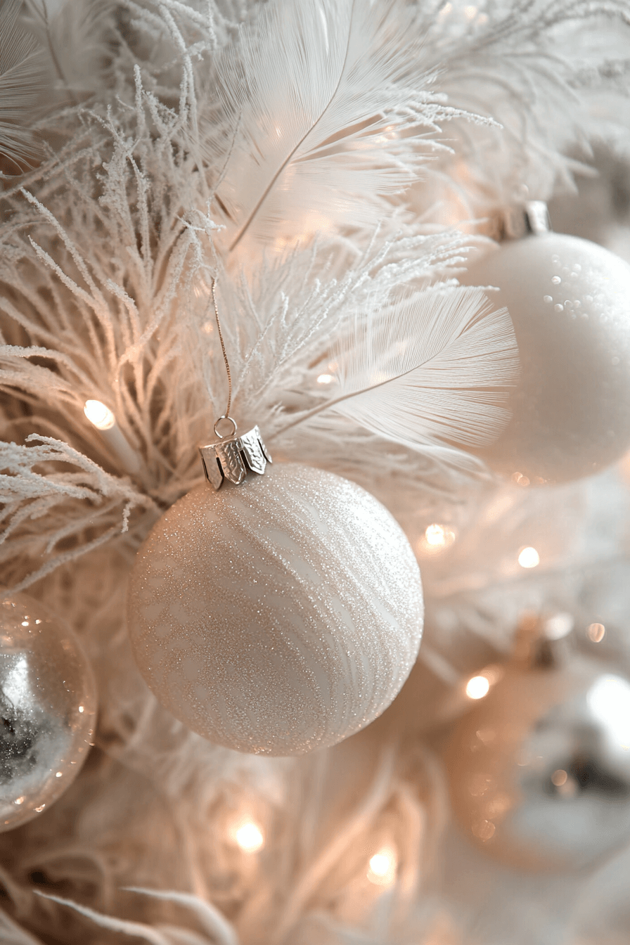 10 airy feather christmas accents