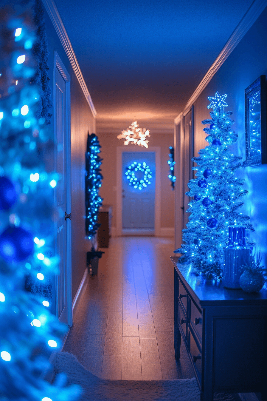 12 blue hallway reflective glow