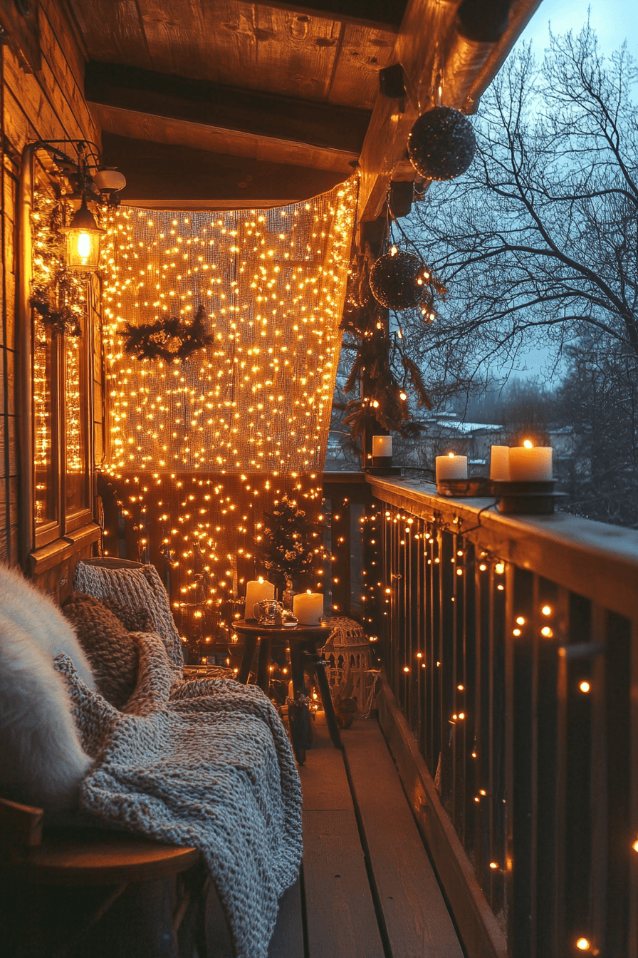 12 sparkling balcony holiday night