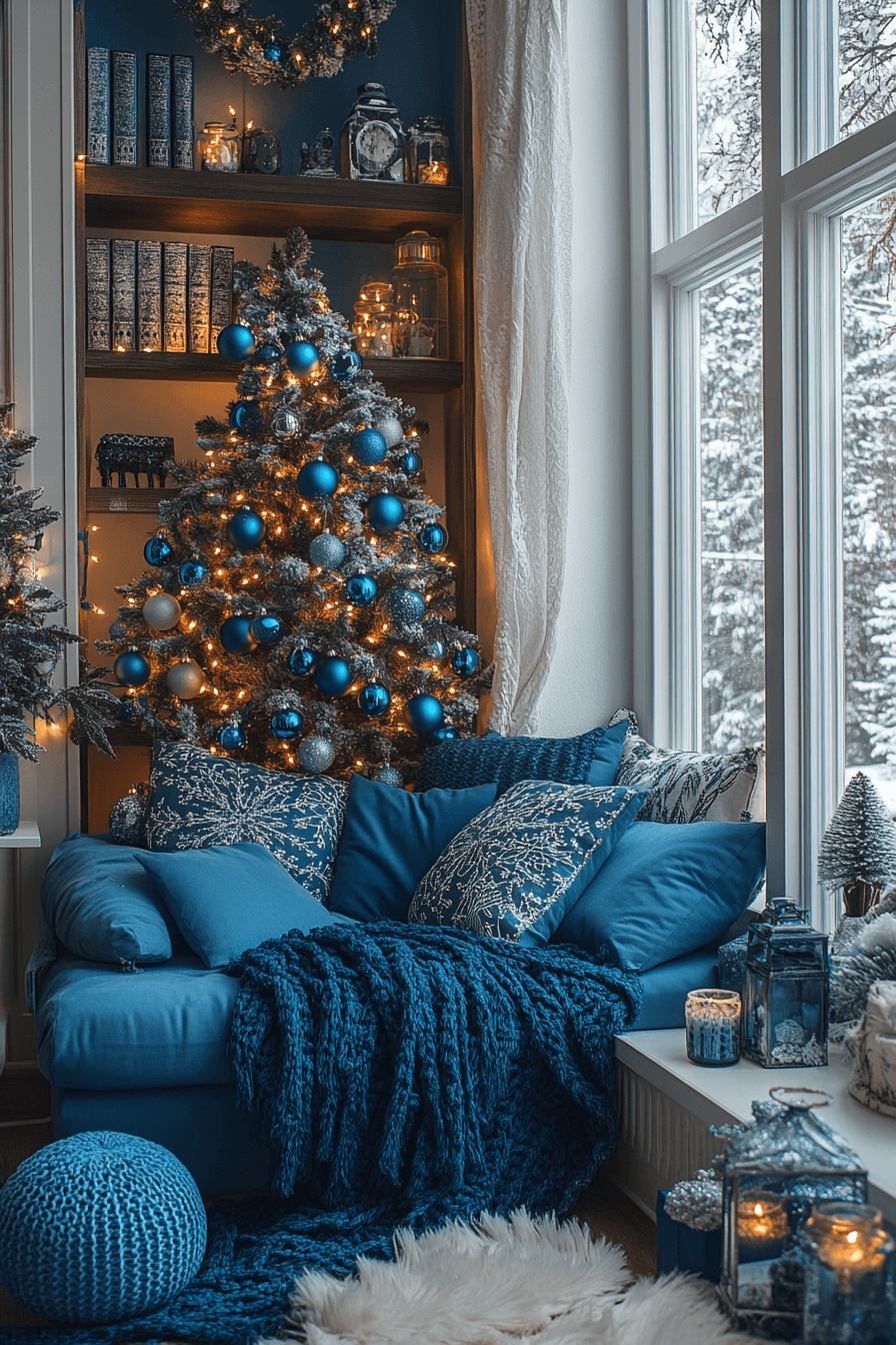 13 cozy blue reading nook